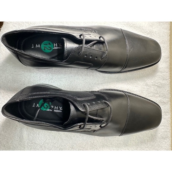 NWOT Black Leather Oxford Shoes Sleek Design - Picture 6 of 12